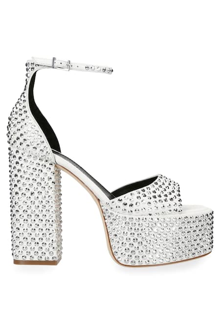 Sephyr Daphne Swarovski Crystal Studded Block Heels 