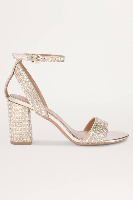 Sephyr_Gold Stones Eloise Swarovski Embellished Block Heels _Online_at_Aza_Fashions