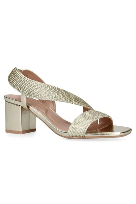 Sephyr Francesca Metallic Braided Block Heels 