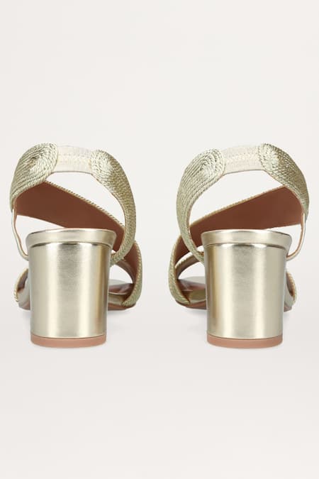 Sephyr Francesca Metallic Braided Block Heels 
