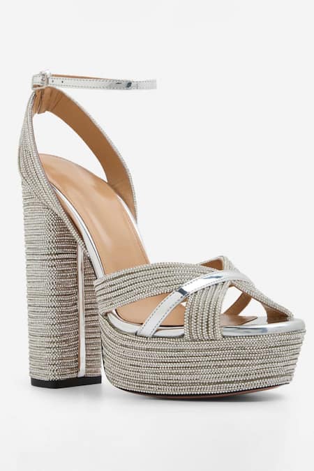 Sephyr Kate Swarovski Crystal Embellished Block Heels 