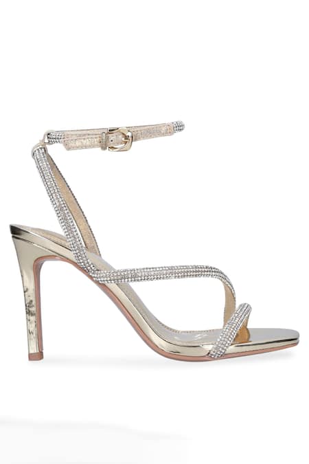 Sephyr Gold Stones Rose Swarovski Studded Stilettos Online at Aza Fashions Sephyr_Gold Stones Rose Swarovski Studded Stilettos _Online_at_Aza_Fashions