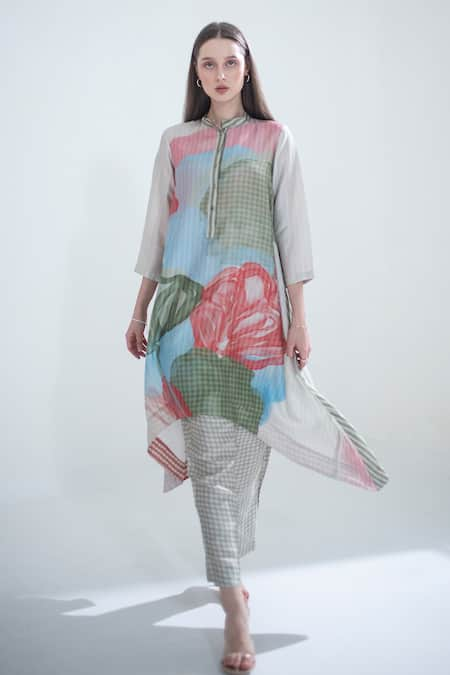 Clos Abstract Print Kaftan & Pant Set 