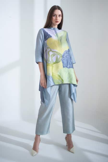 Clos Abstract Print Kaftan With Pant 