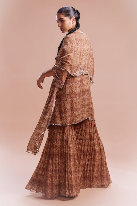 Dolly J Zuleika Vintage Garden Print Kurta Sharara Set 