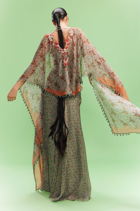 Dolly J Bianka Ditsy Print Embellished Cape Skirt Set 