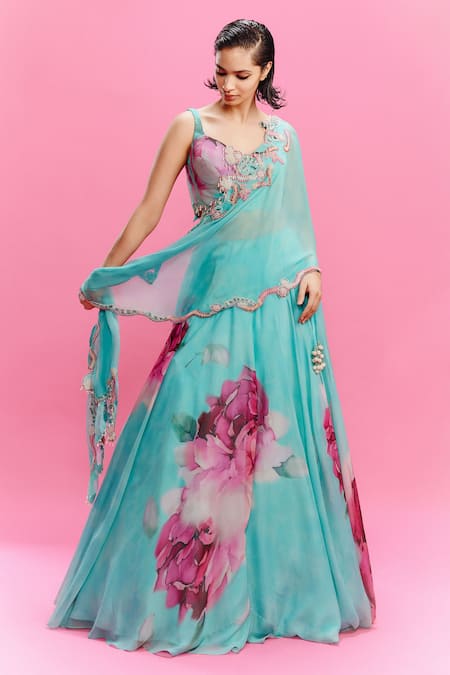 Dolly J Zaira Floral Print Lehenga Set 