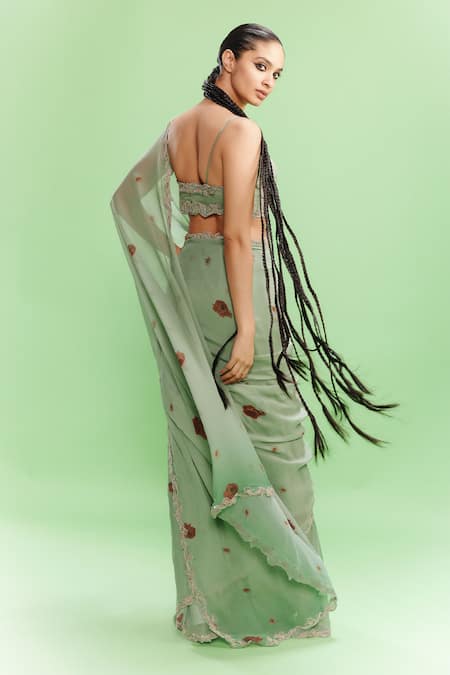 Dolly J Lulu Printed Saree With Blouse 