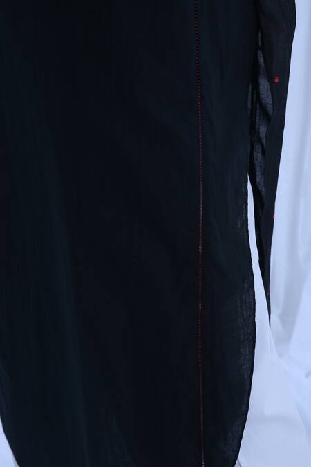 Buy Khat Black Cotton, Chanderi, Poplin Round Neck Polka Dots Print Kurta And Pant Set Buy_Khat_Black Cotton, Chanderi, Poplin Round Neck Polka Dots Print Kurta And Pant Set