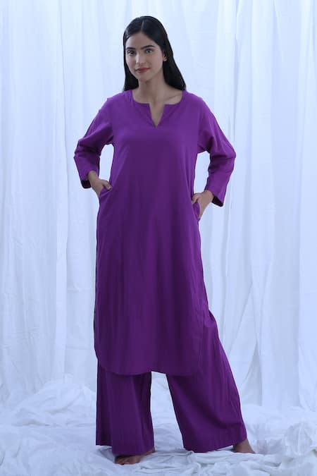 KHAT Solid Kurta & Pant Set 