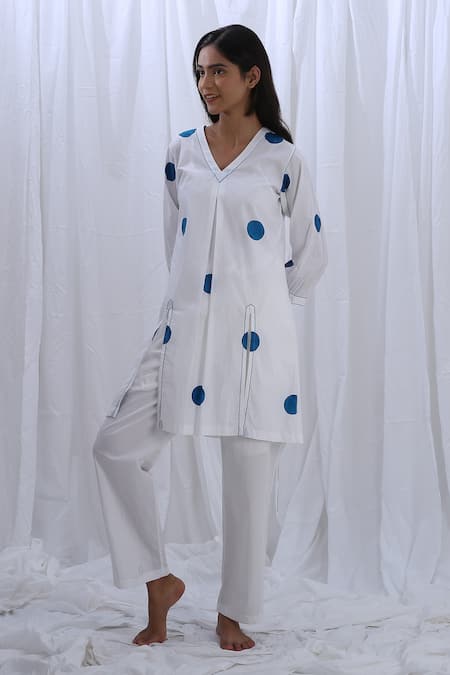 KHAT Polka Dot Pattern Tunic With Pant 