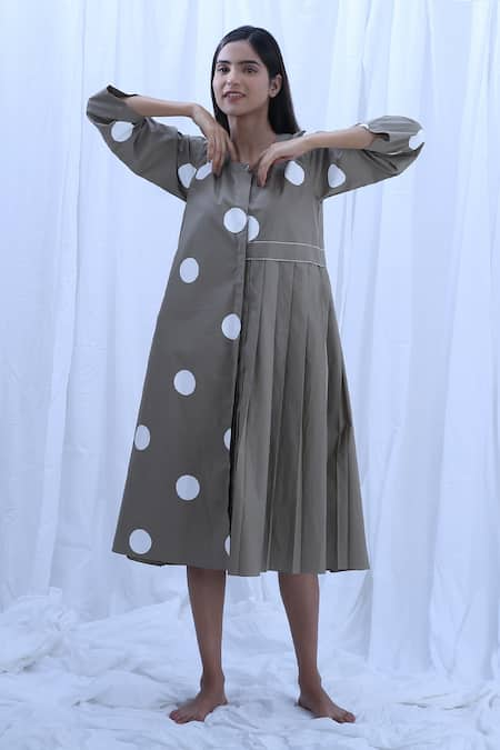 KHAT Earthy Polka Dot Pattern Tunic 