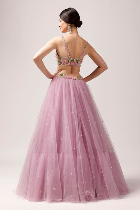 Anshika Tak Label Pastel Dream Embroidered Lehenga Set 