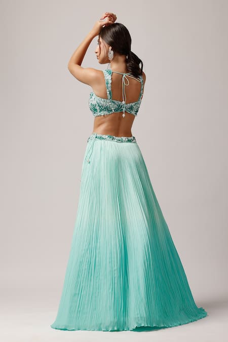 Anshika Tak Label Oceanic Serenity Embroidered Lehenga Set 