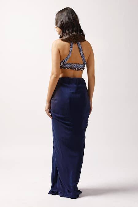 Anshika Tak Label Midnight Majesty Dress With Organza Jacket 