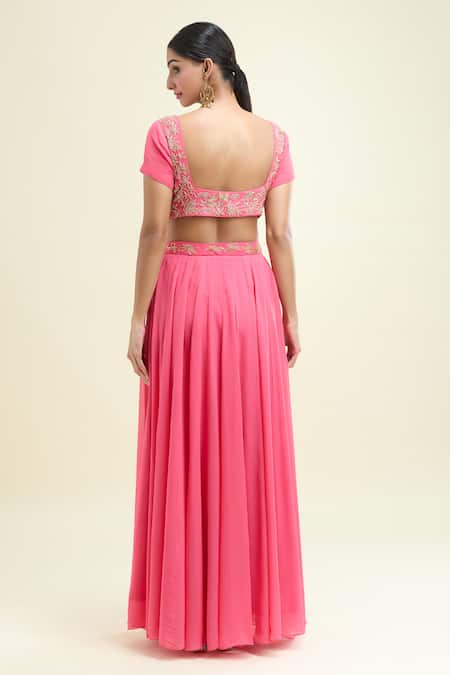 House Of TA-YA Zardozi Embroidered Blouse Lehenga Set 