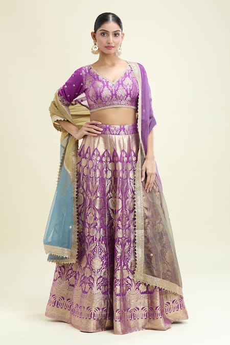 Studio Iris India Shehnaaz Banarasi Woven Lehenga Set 