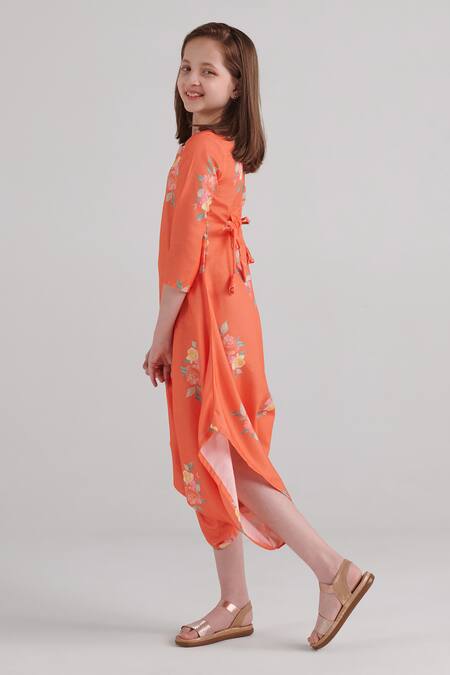 Buy Pasha India Orange Rayon Floral Pattern Dhoti Jumpsuit Online at Aza Fashions Buy_Pasha India_Orange Rayon Floral Pattern Dhoti Jumpsuit _Online_at_Aza_Fashions