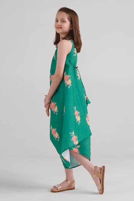 Buy_Pasha India_Green Rayon Embroidery Jade Floral Pattern Palazzo Jumpsuit _Online_at_Aza_Fashions
