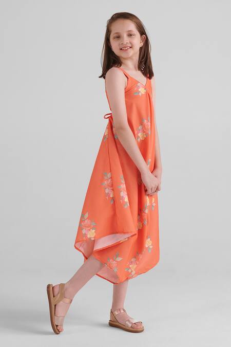 Buy_Pasha India_Orange Rayon Embroidery Floral Pattern Palazzo Jumpsuit _Online_at_Aza_Fashions