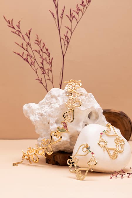 Gaurish Bespoke Jewellery Cartes Embellished Choker Necklace Set 