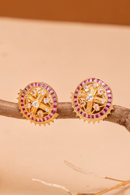 Gaurish bespoke jewellery Couler Da Stone Studded Earrings 