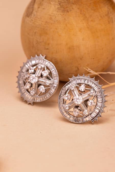 Gaurish bespoke jewellery Couler Da Studded Round Earrings 