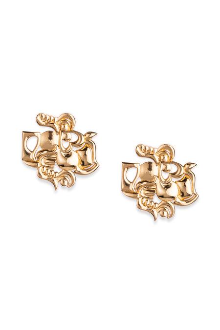 Gaurish Bespoke Jewellery Gold Plated Tribal Stud Earrings Online at Aza Fashions Gaurish Bespoke Jewellery_Gold Plated Tribal Stud Earrings _Online_at_Aza_Fashions