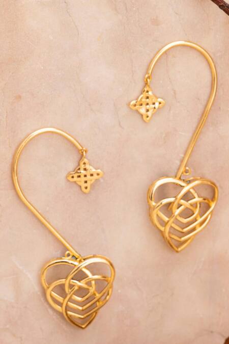 Gaurish Bespoke Jewellery Hexagone Interwoven Earcuff Earrings 