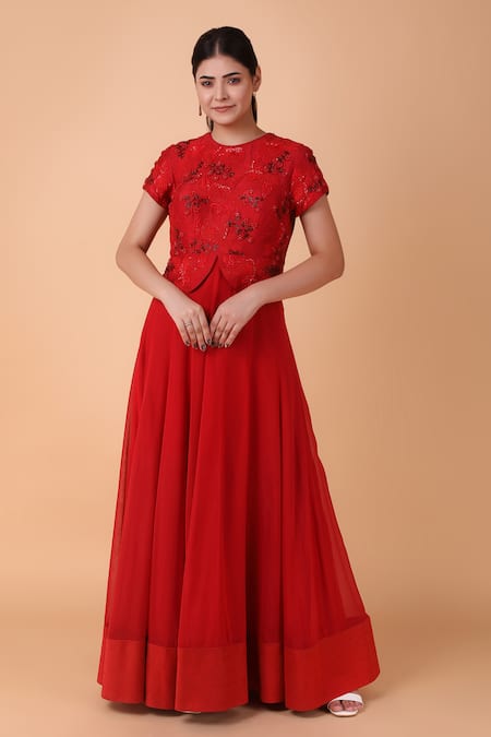 Nidhi Kejriwal Tonal Sequin Embroidered Bodice Anarkali 