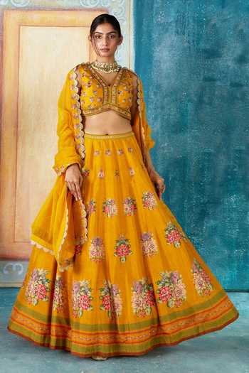 Tussle silk Lehenga  with Coart blooming Charm