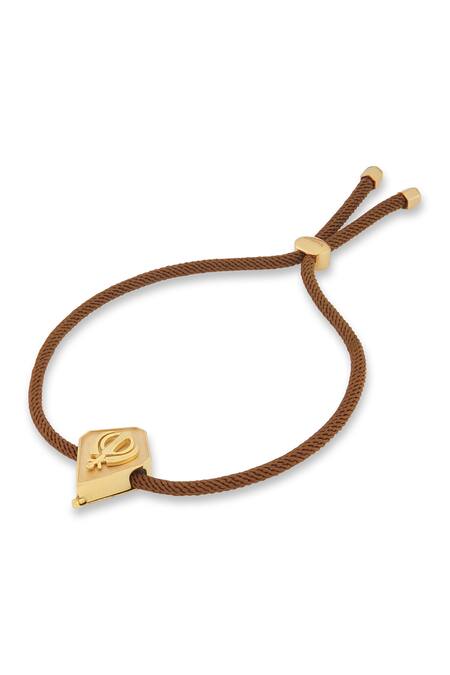 Isharya_Gold Plated Khanda Sikh Motif Bracelet_Online_at_Aza_Fashions