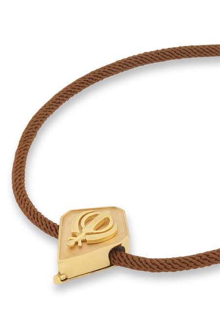 Buy_Isharya_Gold Plated Khanda Sikh Motif Bracelet_Online_at_Aza_Fashions