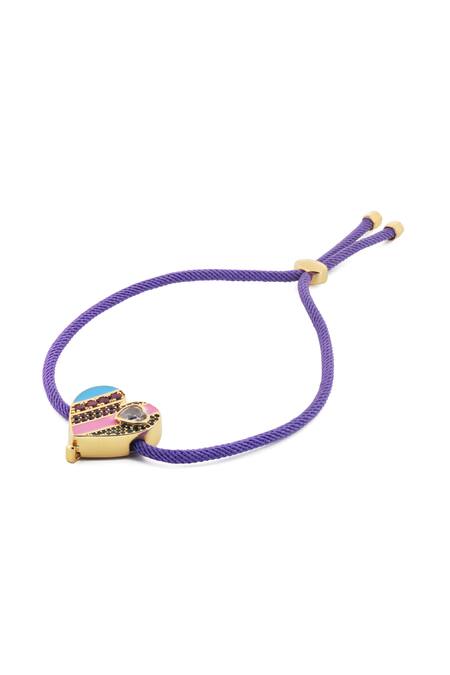 Buy_Isharya_Multi Color Rainbow Heart Embellished Bracelet_Online_at_Aza_Fashions