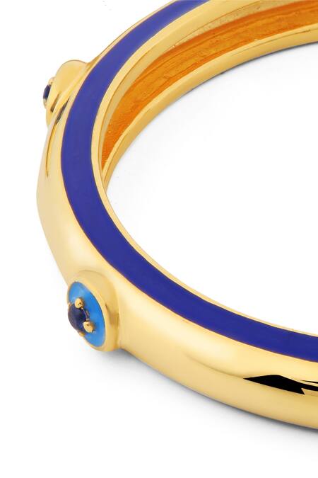 Shop_Isharya_Gold Plated Crystals Evil Eye Embellished Hoops_Online_at_Aza_Fashions