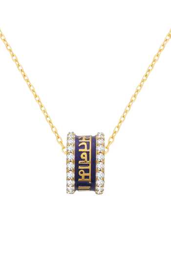 Buy_Isharya_Blue Mantra Ring Carved Pendant Necklace_Online_at_Aza_Fashions