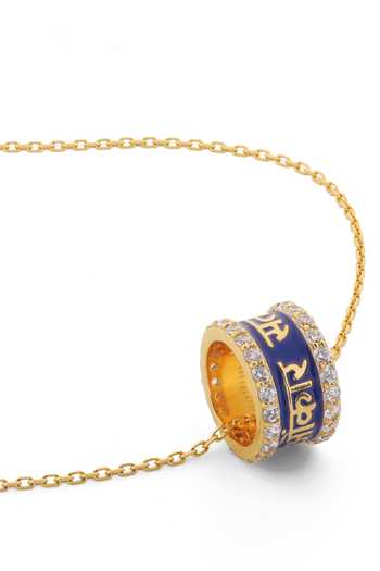 Shop_Isharya_Blue Mantra Ring Carved Pendant Necklace_Online_at_Aza_Fashions