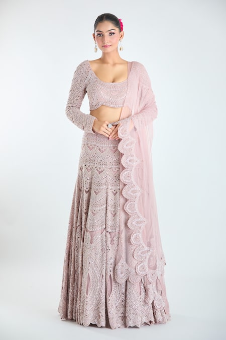 Ridhima Bhasin Bead Embroidered Bridal Lehenga Set 