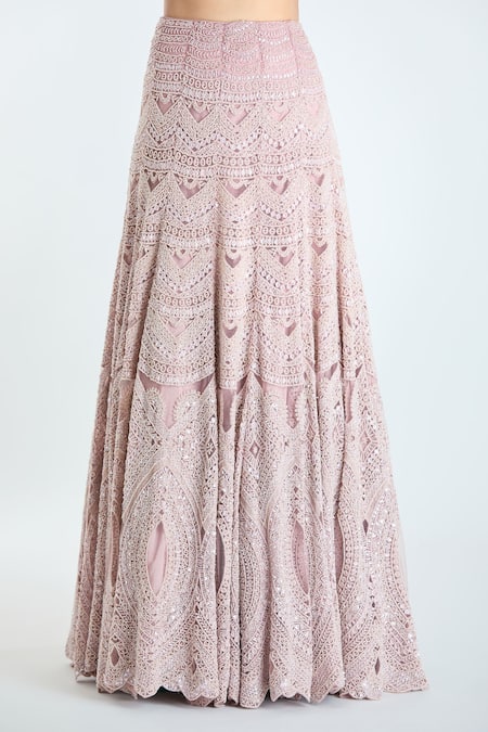 Buy Ridhima Bhasin Pink Silk Sequins, Beads, Embroidery Scoop Neck Bridal Lehenga Set Buy_Ridhima Bhasin_Pink Silk Sequins, Beads, Embroidery Scoop Neck Bridal Lehenga Set