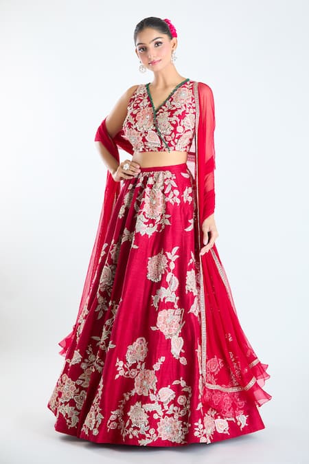 Ridhi Mehra Floral Embroidered Lehenga Set 