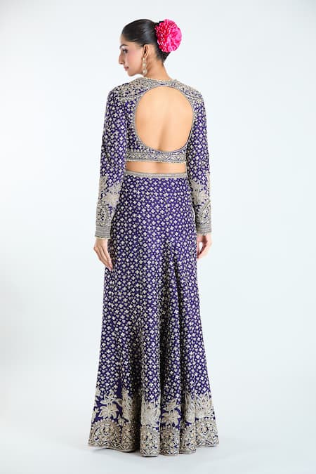 Ridhi Mehra Sequin Work Fishcut Lehenga Set 