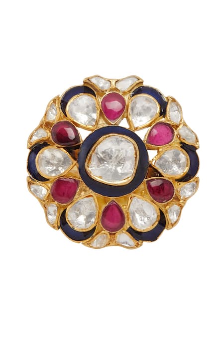 Kaari Kashvi Utrai Polki Embellished Ring 