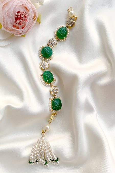 Kaari Chhaya Polki & Pearl Embellished Bracelet 