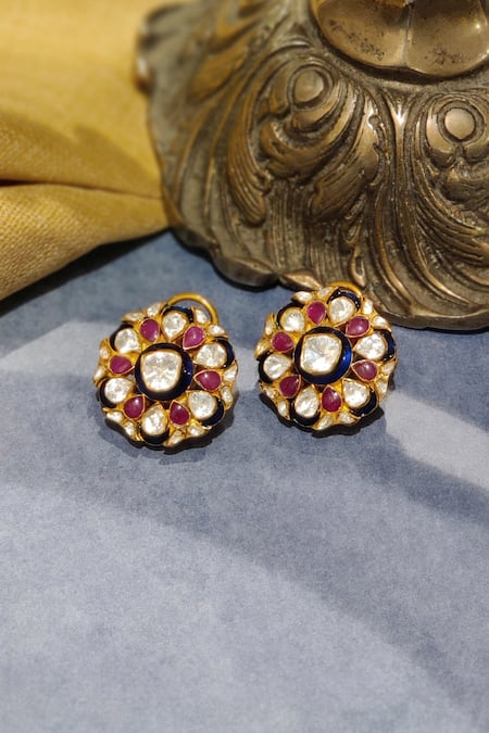Kaari Kashvi Phool Utrai Polki Studs 