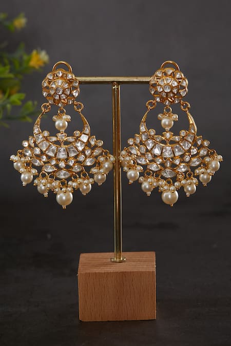 Kaari Maya Lunar Polki Embellished Chandbalis 