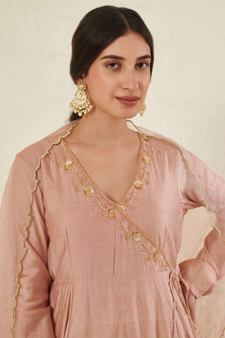 Buy_Kaari_Gold Plated Pearls, Diamonds Maya Lunar Polki Embellished Chandbalis _Online_at_Aza_Fashions