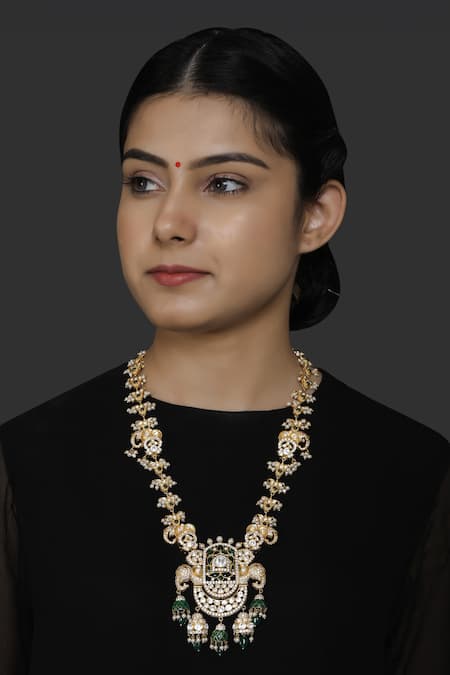 Kaari Gajendra Vellore Polki Embellished Long Necklace 