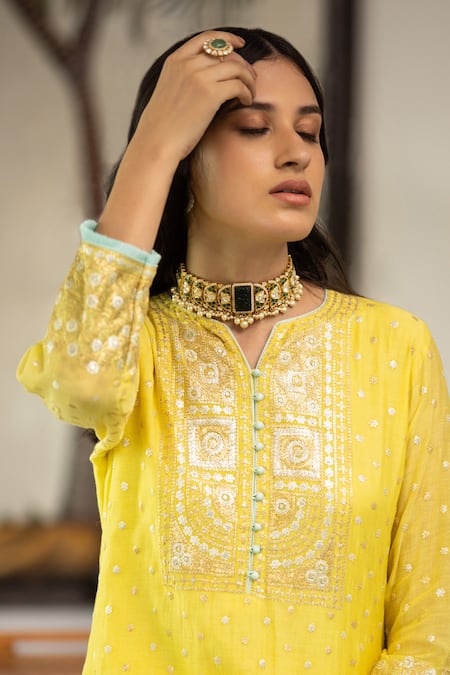 Kaari Khizra Chand Bloom Polki Choker 