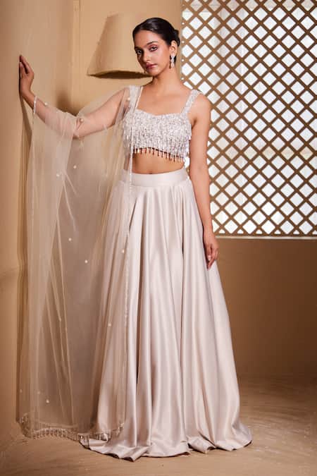 Buy Muditaa By Urmila Grey Silk, Satin, Chiffon Tassels Hansika Hand Embroidered Blouse Lehenga Set Online at Aza Fashions Buy_Muditaa By Urmila_Grey Silk, Satin, Chiffon Tassels Hansika Hand Embroidered Blouse Lehenga Set _Online_at_Aza_Fashions