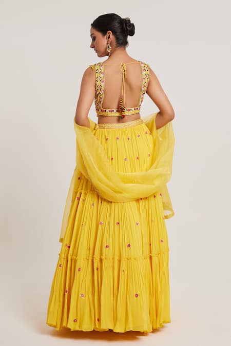 Muditaa By Urmila Hanika Hand Embroidered Lehenga Set 